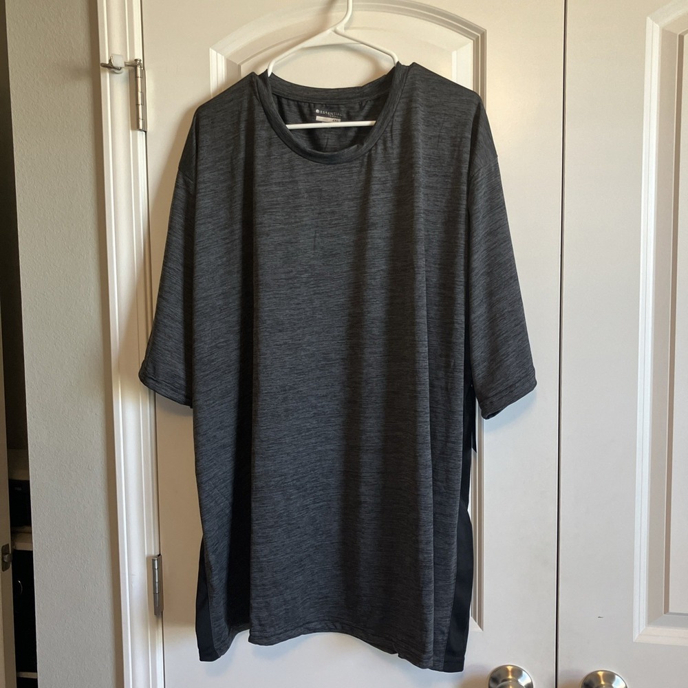 Essential Elements Active Shirt Mens 4XL Gray Heather Workout Short Sleeve  C100